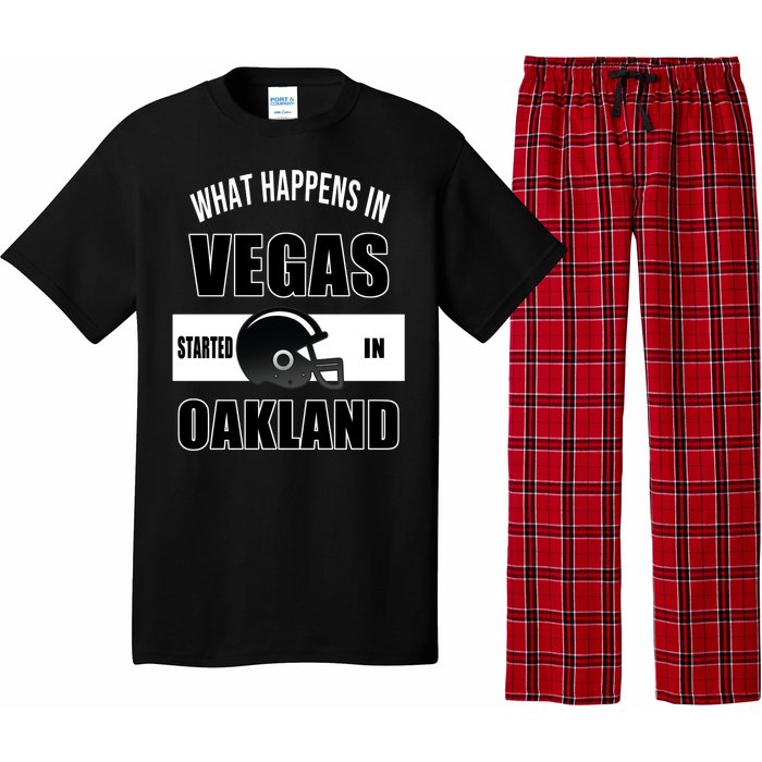 What Happens In Vegas started In Oakland Football Pajama Set