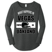 What Happens In Vegas started In Oakland Football Women's Perfect Tri Tunic Long Sleeve Shirt