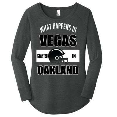 What Happens In Vegas started In Oakland Football Women's Perfect Tri Tunic Long Sleeve Shirt