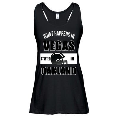 What Happens In Vegas started In Oakland Football Ladies Essential Flowy Tank