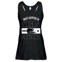 What Happens In Vegas started In Oakland Football Ladies Essential Flowy Tank