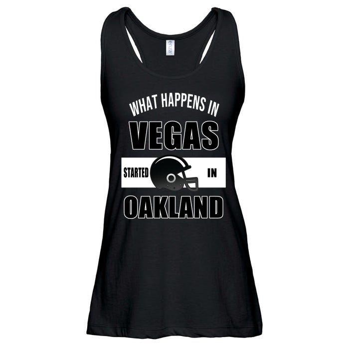 What Happens In Vegas started In Oakland Football Ladies Essential Flowy Tank