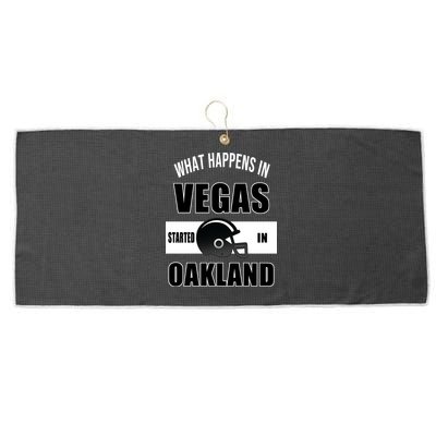 What Happens In Vegas started In Oakland Football Large Microfiber Waffle Golf Towel