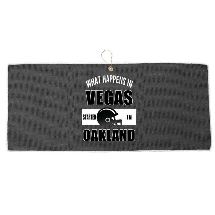 What Happens In Vegas started In Oakland Football Large Microfiber Waffle Golf Towel