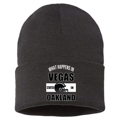 What Happens In Vegas started In Oakland Football Sustainable Knit Beanie