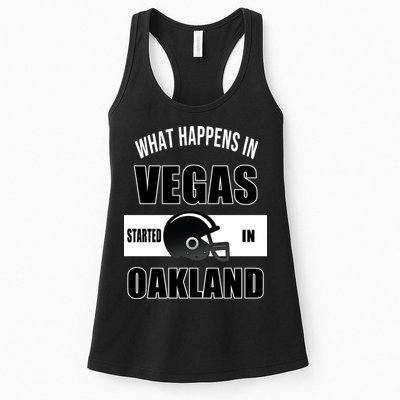 What Happens In Vegas started In Oakland Football Womens Tank Top