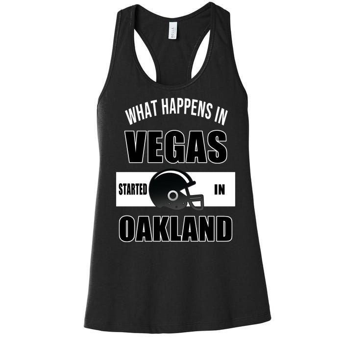 What Happens In Vegas started In Oakland Football Women's Racerback Tank