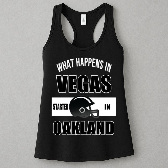 What Happens In Vegas started In Oakland Football Womens Tank Top
