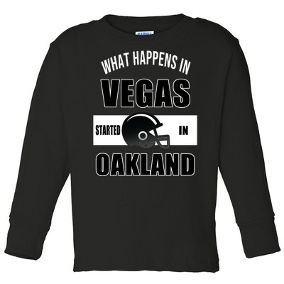 What Happens In Vegas started In Oakland Football Toddler Long Sleeve Shirt