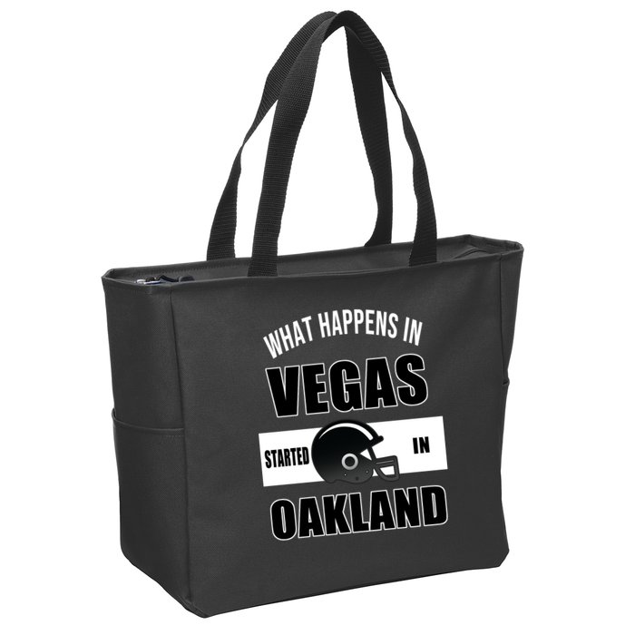 What Happens In Vegas started In Oakland Football Zip Tote Bag