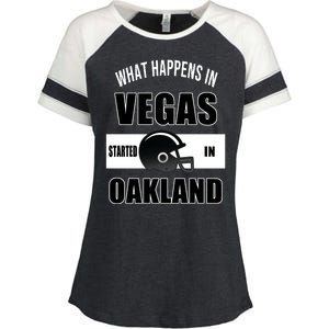 What Happens In Vegas started In Oakland Football Enza Ladies Jersey Colorblock Tee