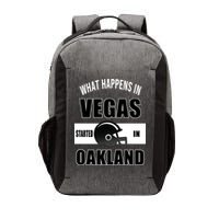 What Happens In Vegas started In Oakland Football Vector Backpack