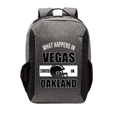 What Happens In Vegas started In Oakland Football Vector Backpack