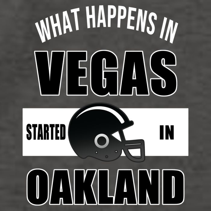 What Happens In Vegas started In Oakland Football Vector Backpack