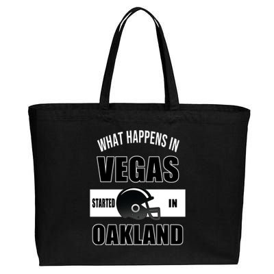 What Happens In Vegas started In Oakland Football Cotton Canvas Jumbo Tote