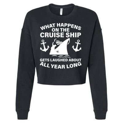 What Happens On A Cruise Ship Cropped Pullover Crew