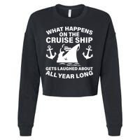 What Happens On A Cruise Ship Cropped Pullover Crew