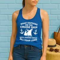 What Happens On A Cruise Ship Womens Tank Top