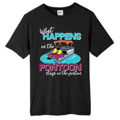 What Happens On The Pontoon Stays On The Pontoon Tall Fusion ChromaSoft Performance T-Shirt