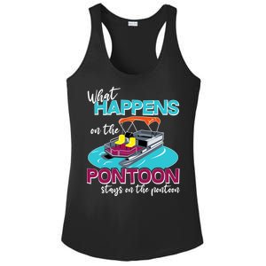 What Happens On The Pontoon Stays On The Pontoon Ladies PosiCharge Competitor Racerback Tank