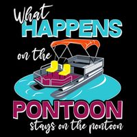 What Happens On The Pontoon Stays On The Pontoon Cropped Pullover Crew