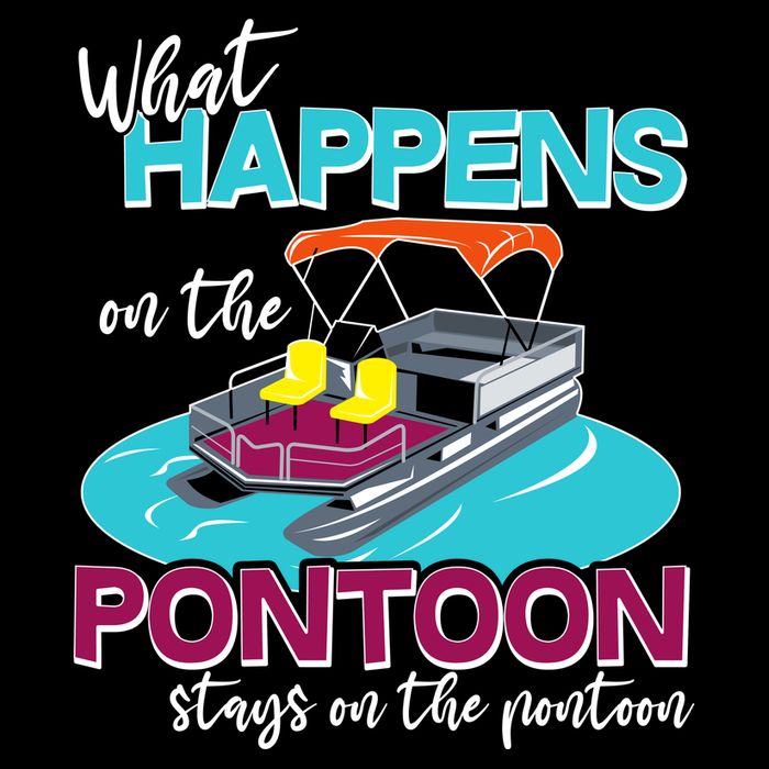 What Happens On The Pontoon Stays On The Pontoon Cropped Pullover Crew
