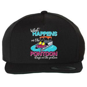 What Happens On The Pontoon Stays On The Pontoon Wool Snapback Cap