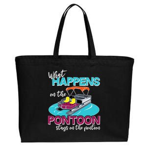 What Happens On The Pontoon Stays On The Pontoon Cotton Canvas Jumbo Tote