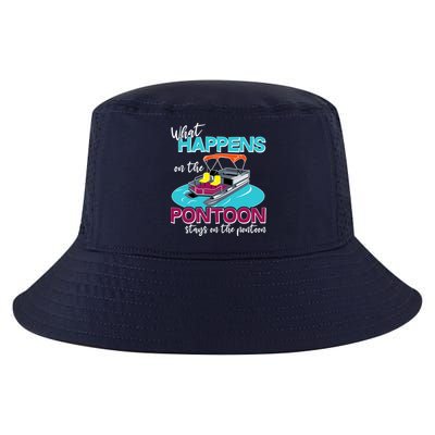 What Happens On The Pontoon Stays On The Pontoon Cool Comfort Performance Bucket Hat