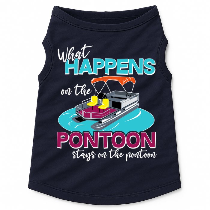 What Happens On The Pontoon Stays On The Pontoon Doggie Tank