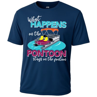What Happens On The Pontoon Stays On The Pontoon Performance Shirt
