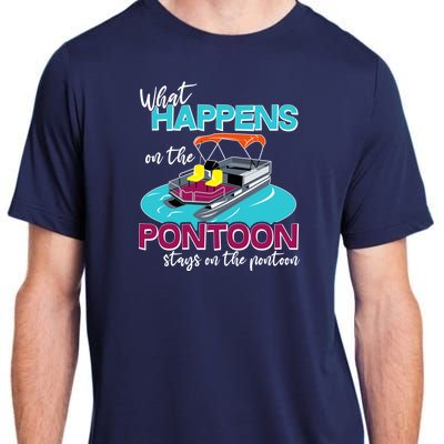 What Happens On The Pontoon Stays On The Pontoon Adult ChromaSoft Performance T-Shirt