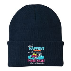 What Happens On The Pontoon Stays On The Pontoon Knit Cap Winter Beanie