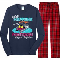 What Happens On The Pontoon Stays On The Pontoon Long Sleeve Pajama Set