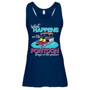 What Happens On The Pontoon Stays On The Pontoon Ladies Essential Flowy Tank