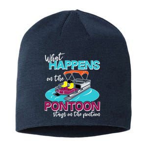 What Happens On The Pontoon Stays On The Pontoon Sustainable Beanie