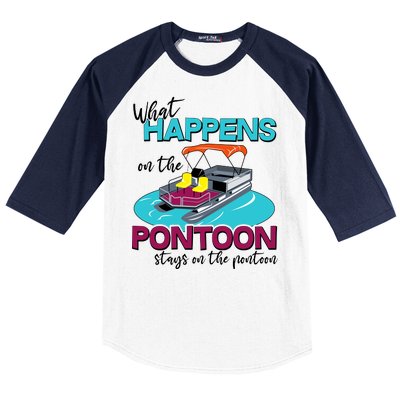 What Happens On The Pontoon Stays On The Pontoon Baseball Sleeve Shirt