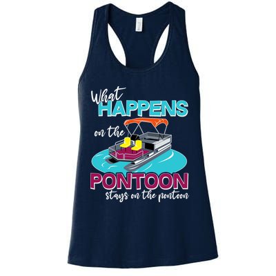What Happens On The Pontoon Stays On The Pontoon Womens Tank Top