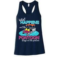 What Happens On The Pontoon Stays On The Pontoon Womens Tank Top