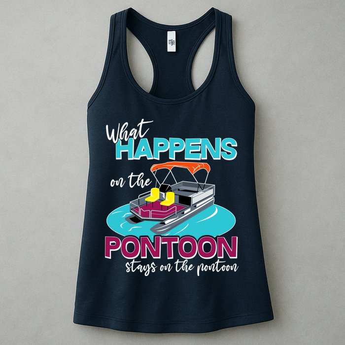 What Happens On The Pontoon Stays On The Pontoon Womens Tank Top