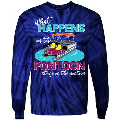 What Happens On The Pontoon Stays On The Pontoon Tie-Dye Long Sleeve Shirt