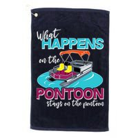What Happens On The Pontoon Stays On The Pontoon Golf Towel