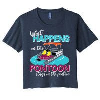 What Happens On The Pontoon Stays On The Pontoon Women's Crop Top Tee