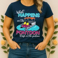 What Happens On The Pontoon Stays On The Pontoon Womens T-Shirt