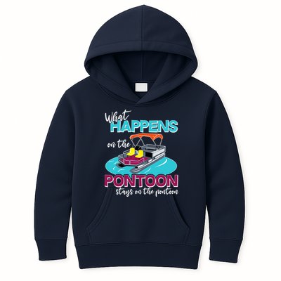 What Happens On The Pontoon Stays On The Pontoon Kids Hoodie
