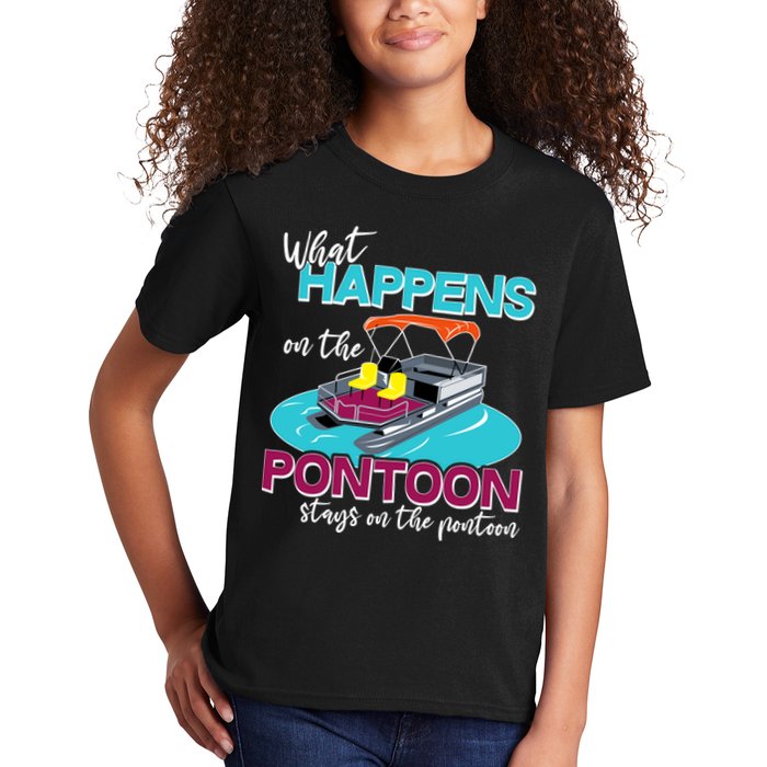 What Happens On The Pontoon Stays On The Pontoon Kids T-Shirt
