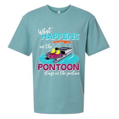 What Happens On The Pontoon Stays On The Pontoon Sueded Cloud Jersey T-Shirt