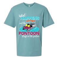 What Happens On The Pontoon Stays On The Pontoon Sueded Cloud Jersey T-Shirt