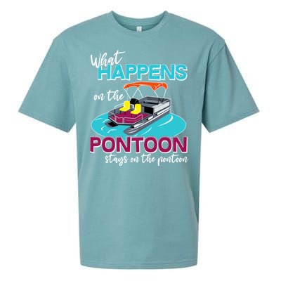 What Happens On The Pontoon Stays On The Pontoon Sueded Cloud Jersey T-Shirt