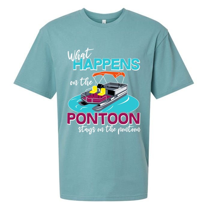 What Happens On The Pontoon Stays On The Pontoon Sueded Cloud Jersey T-Shirt